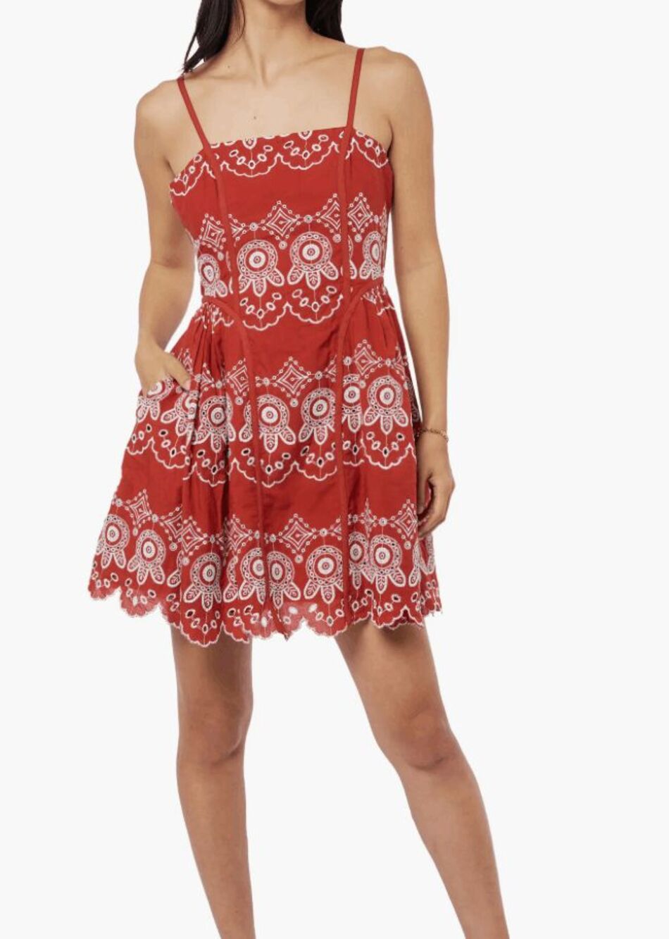 NWT Red Evelyn Eyelet Lace Sundress- Size L